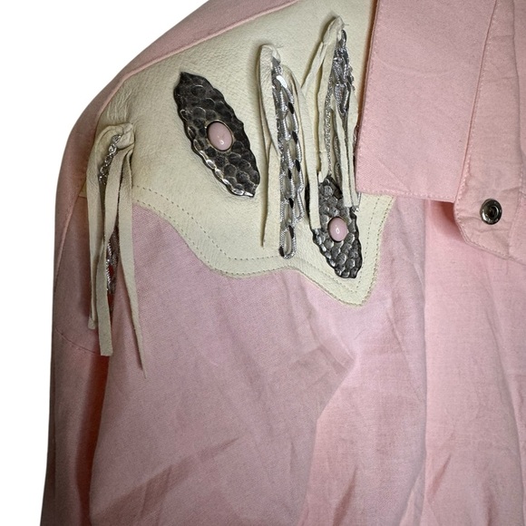 ✨ Vintage Western IIF Pink Embellished Jumpsuit Snap Button Long Sleeve Sz 4 ✨ - Picture 4 of 11
